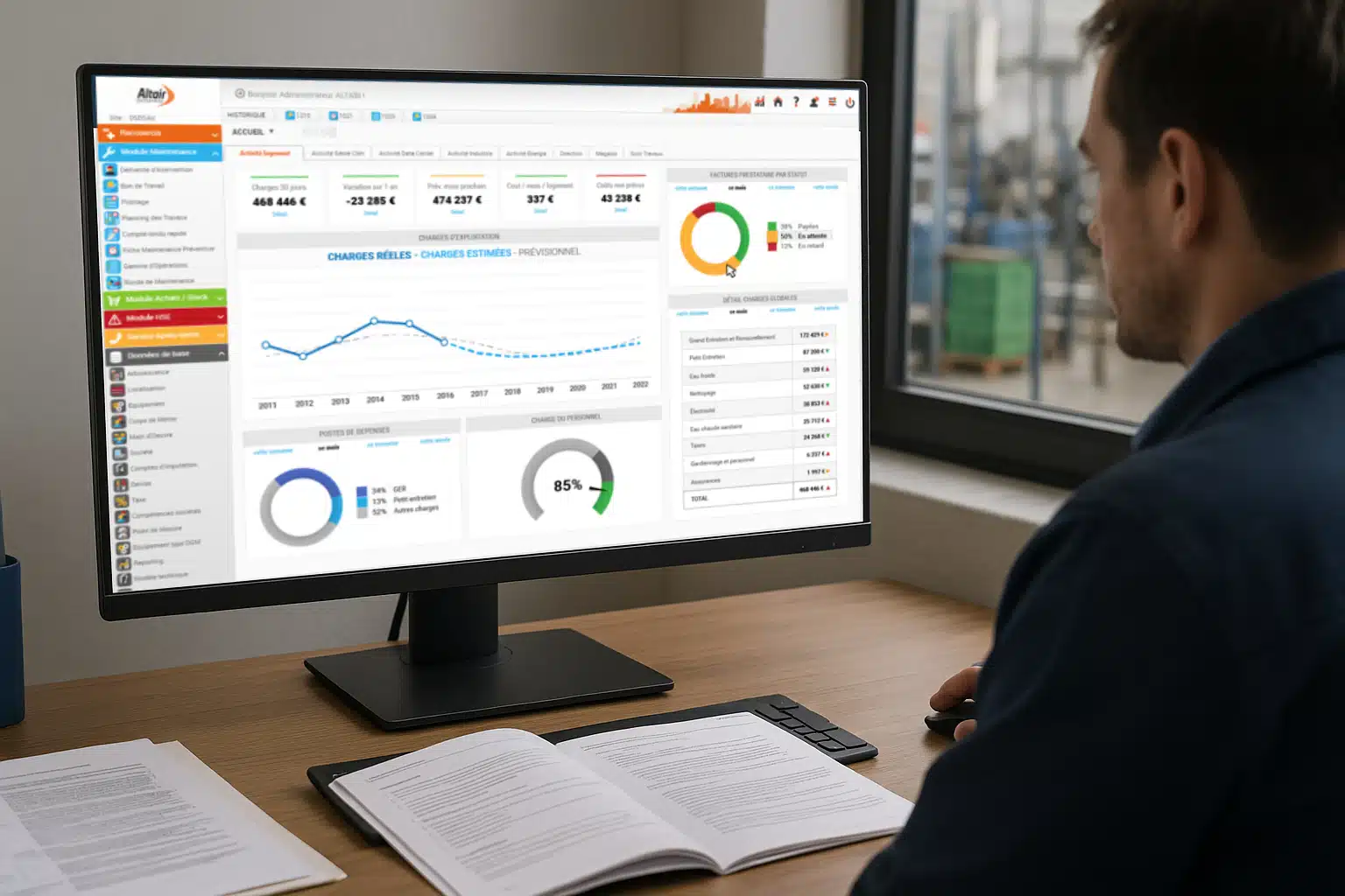Interface Altair Enterprise montrant le suivi du MTBF