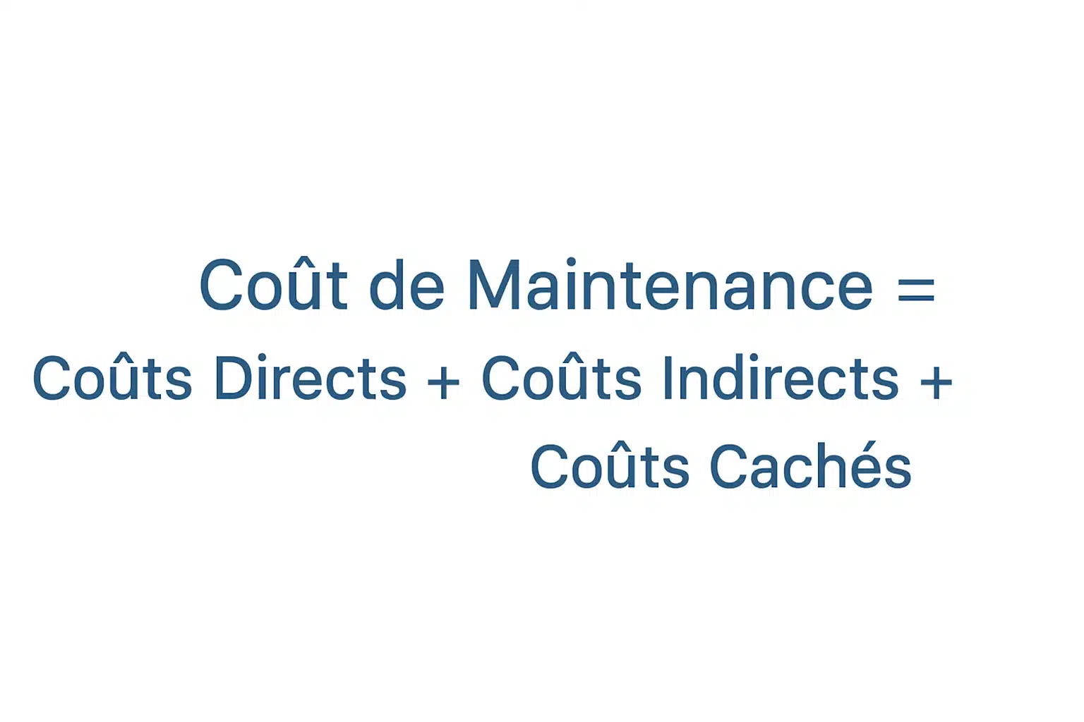 Formule Coût Maintenance