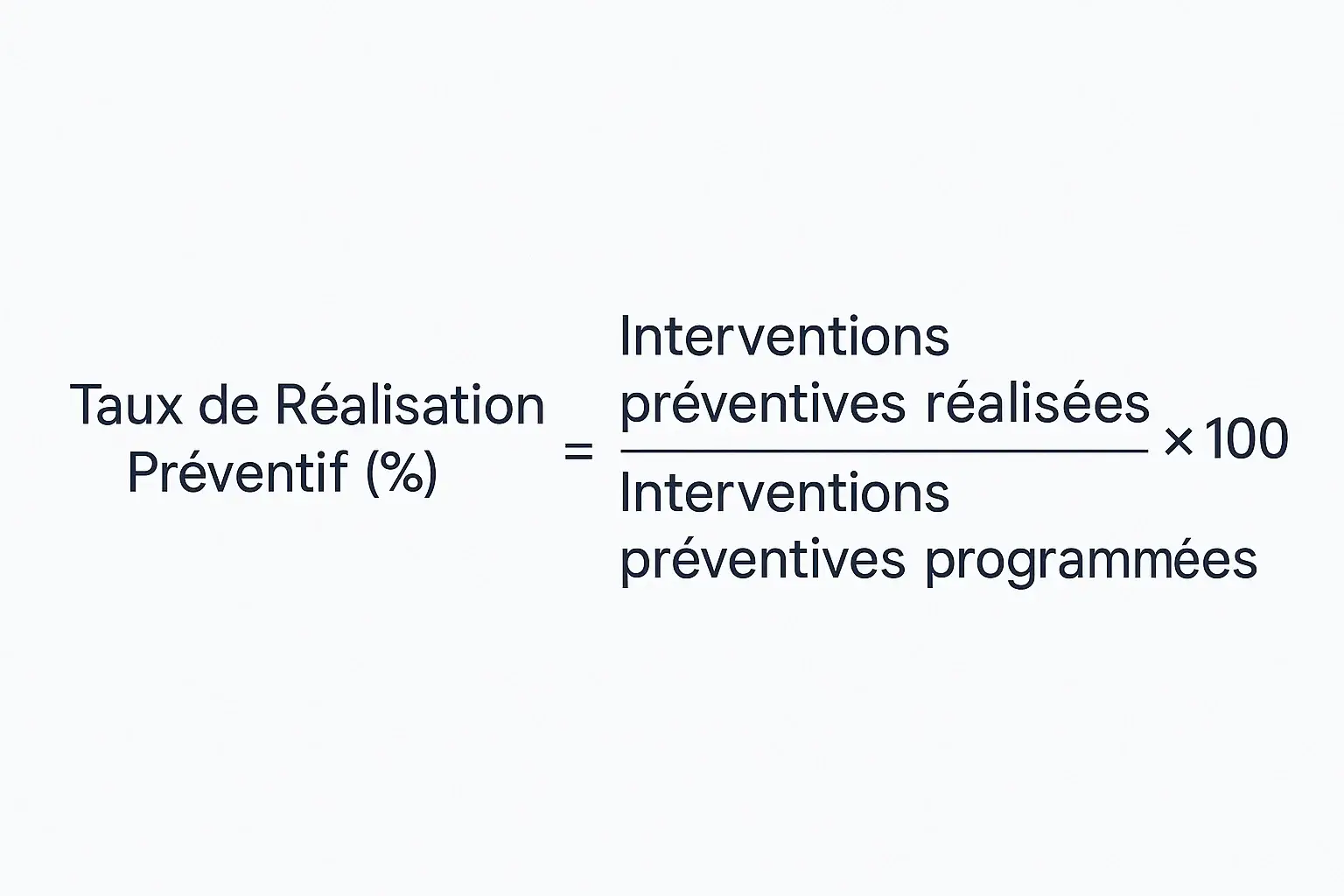 La formule du Taux de Réalisation Préventif