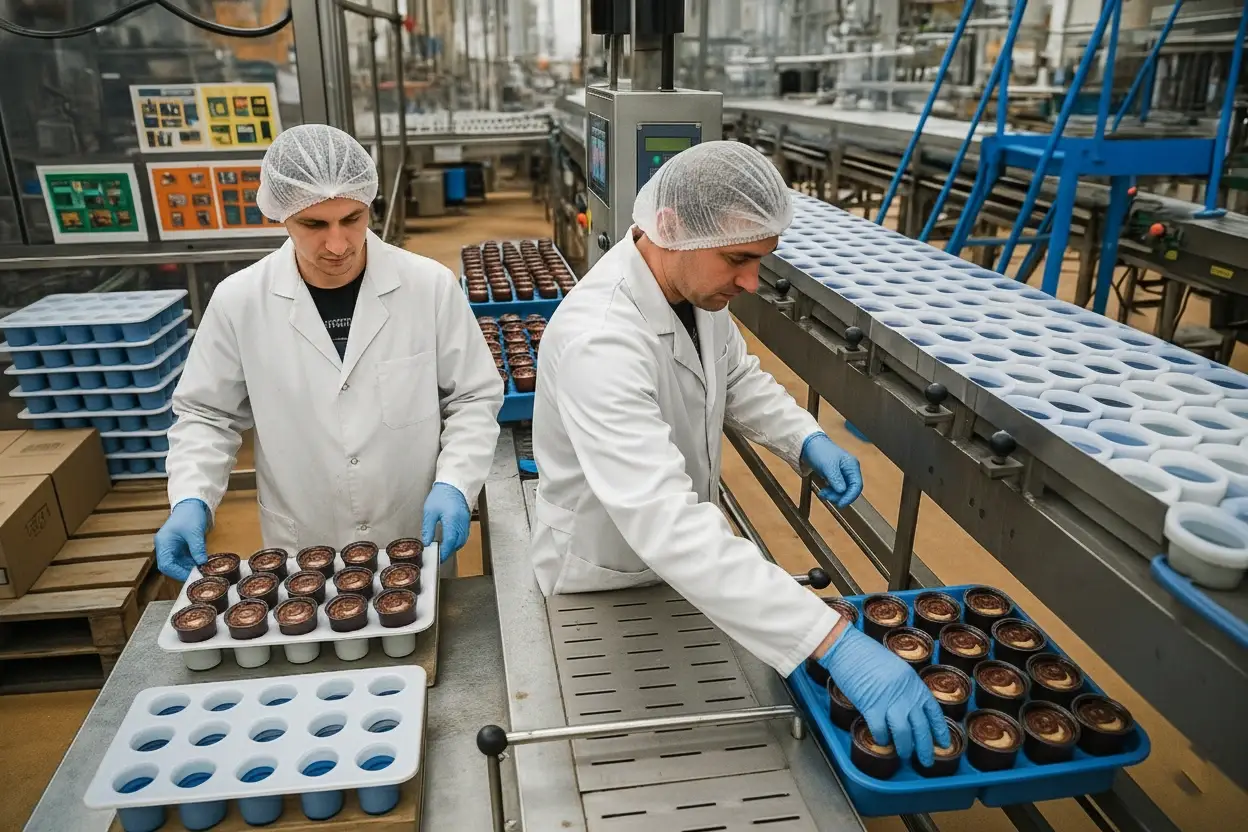 Ligne production arrêtée, maintenance et qualité.